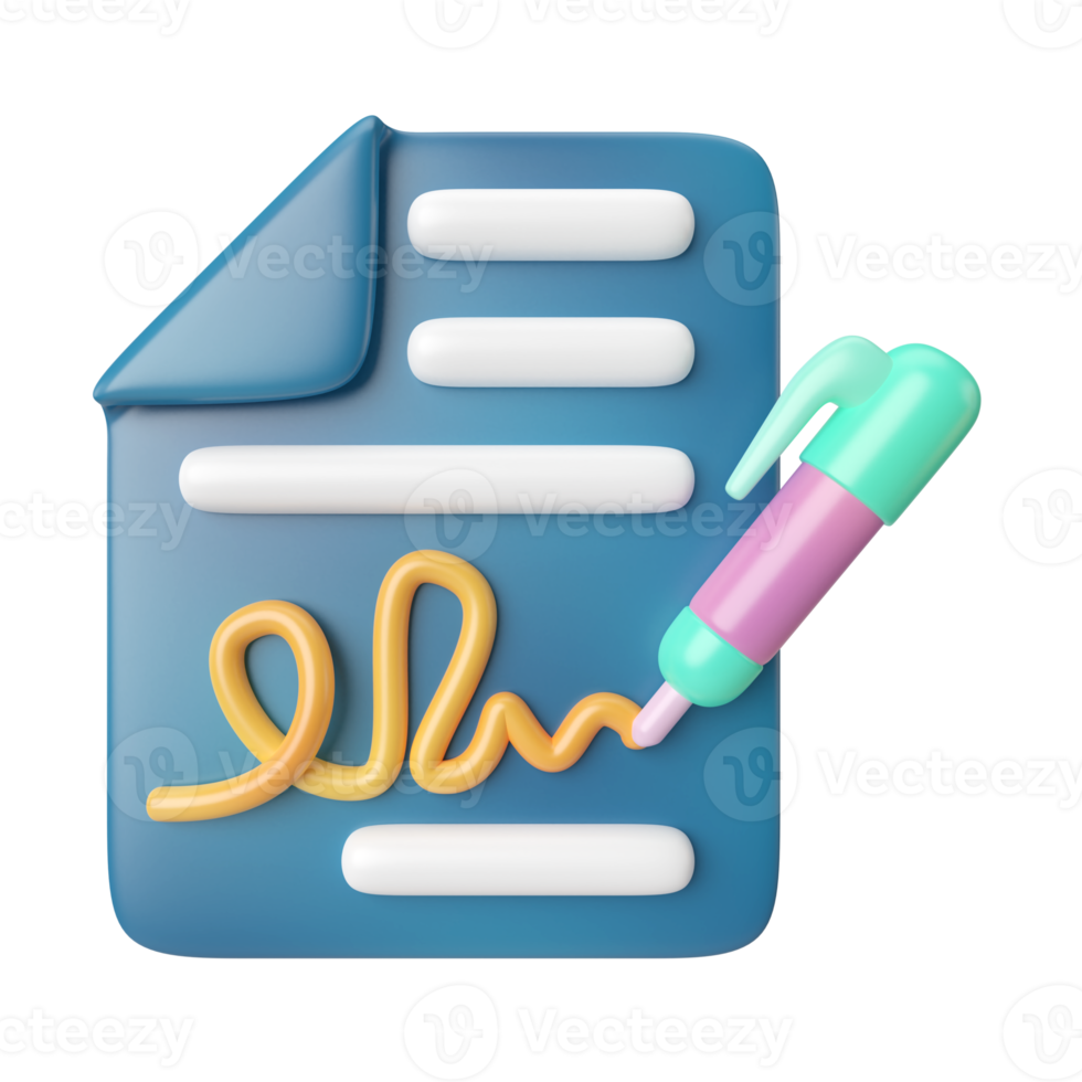 Signature 3D Illustration Icon png