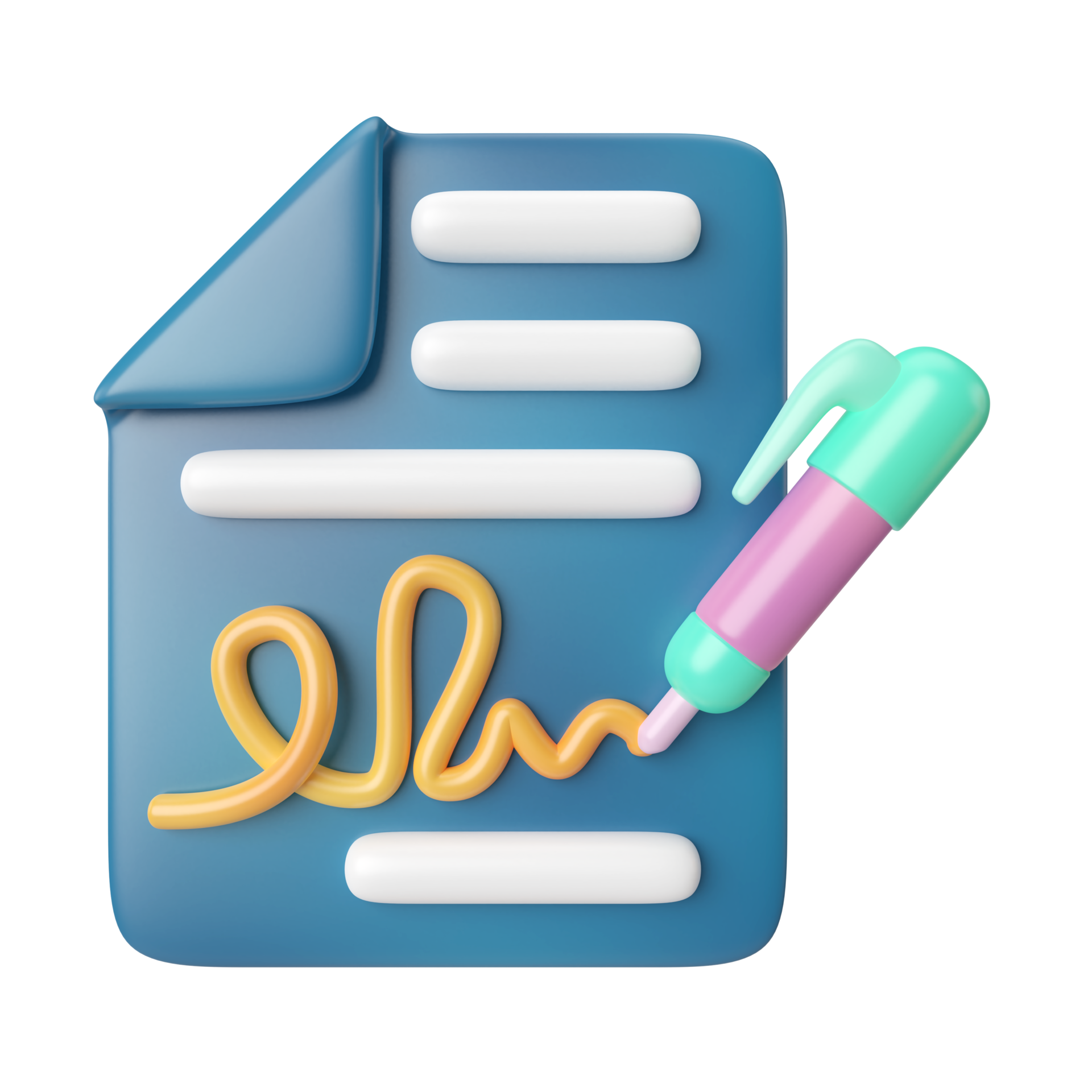 Signature 3D Illustration Icon 21301250 PNG