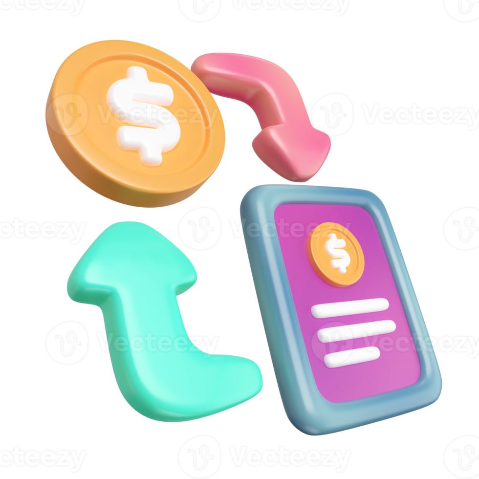 Money Transaction 3D Illustration Icon png