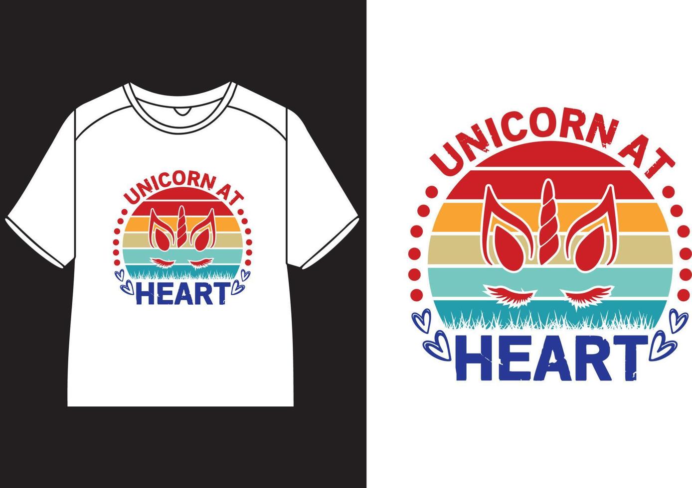 unicornio a corazón camiseta diseño vector