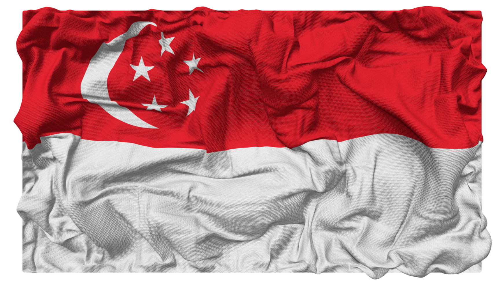 Singapore Flag Waves with Realistic Bump Texture, Flag Background, 3D Rendering png