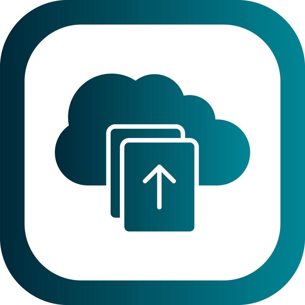 Upload File on Cloud Vector Icon Design