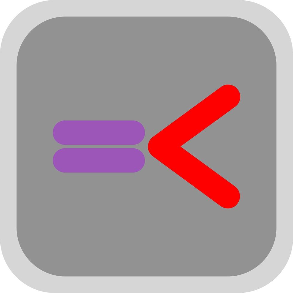 Less Than Equal Vector Icon Design
