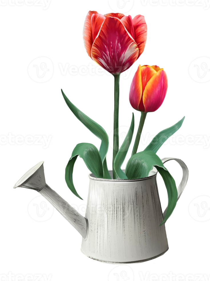 tulipa flores dentro uma rega pode ilustração png