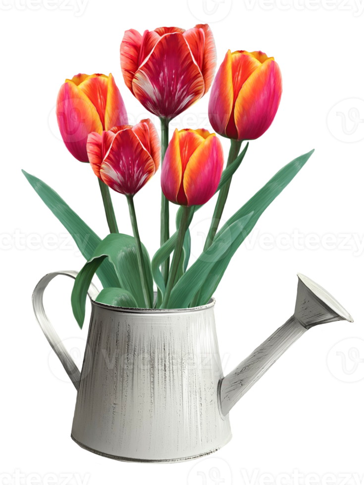 ramo de flores de rojo tulipanes ilustración png