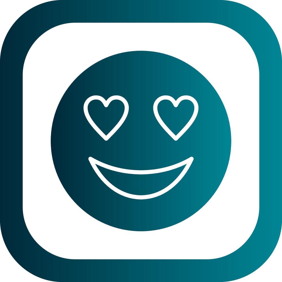 Smiling Face with Heart Eyes Vector Icon Design