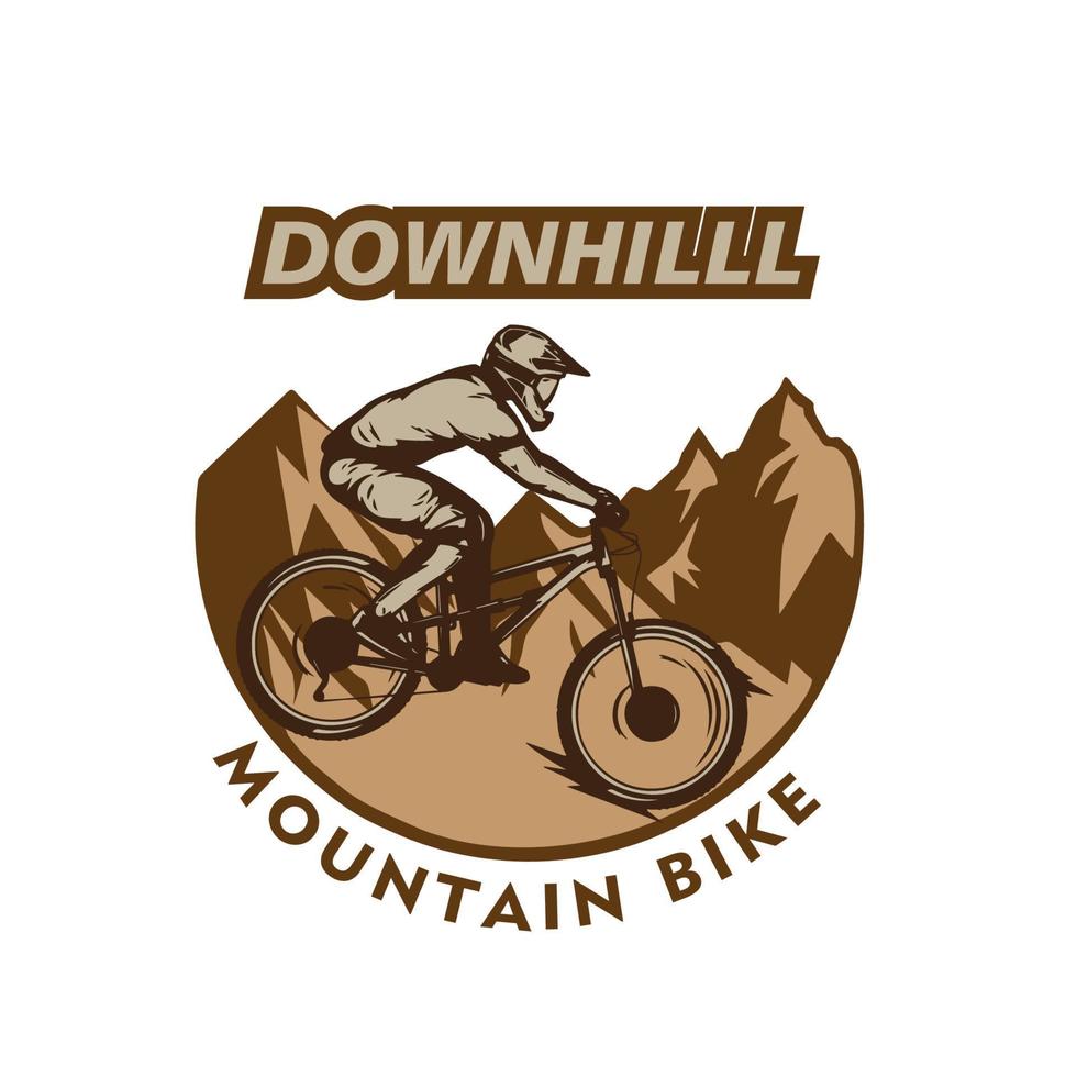 montaña bicicleta logo vector ilustración