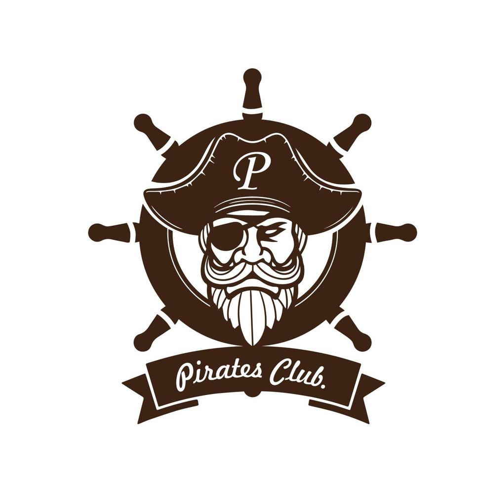 piratas logo vector modelo ilustración