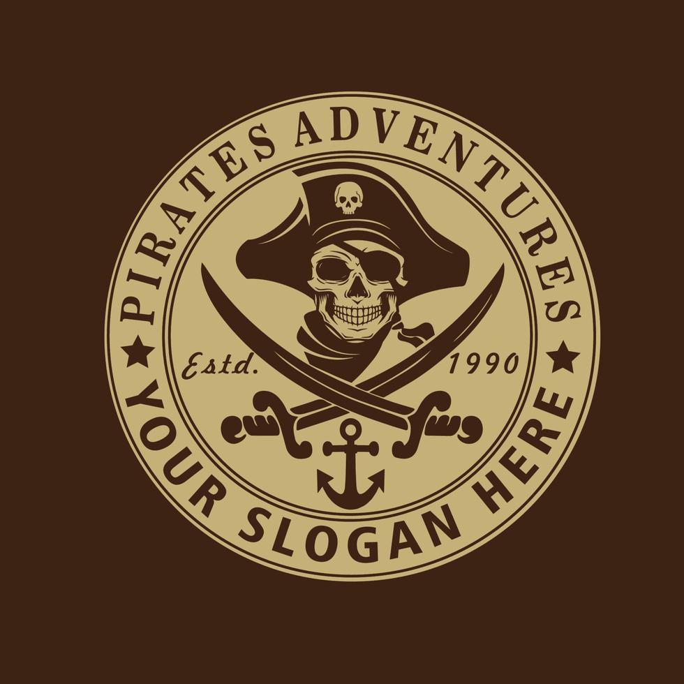 piratas aventuras logo vector ilustración