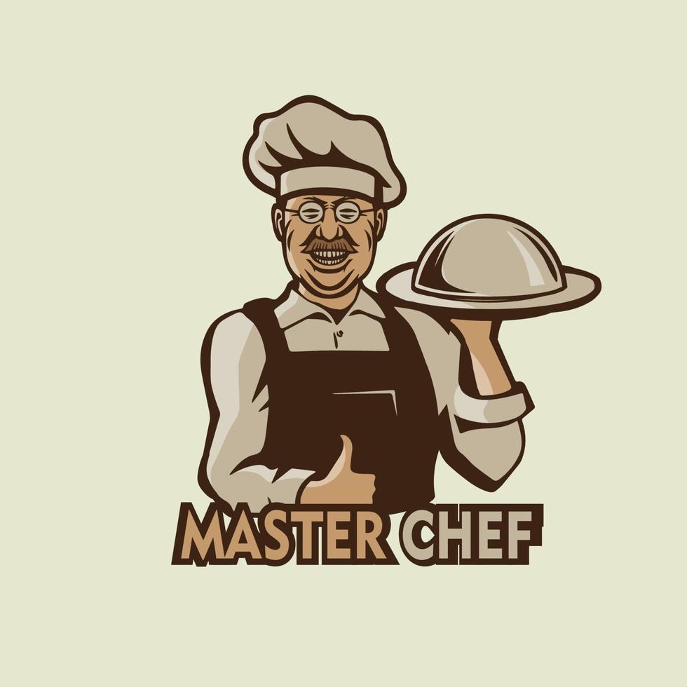 ilustración de plantilla de vector de logotipo de chef
