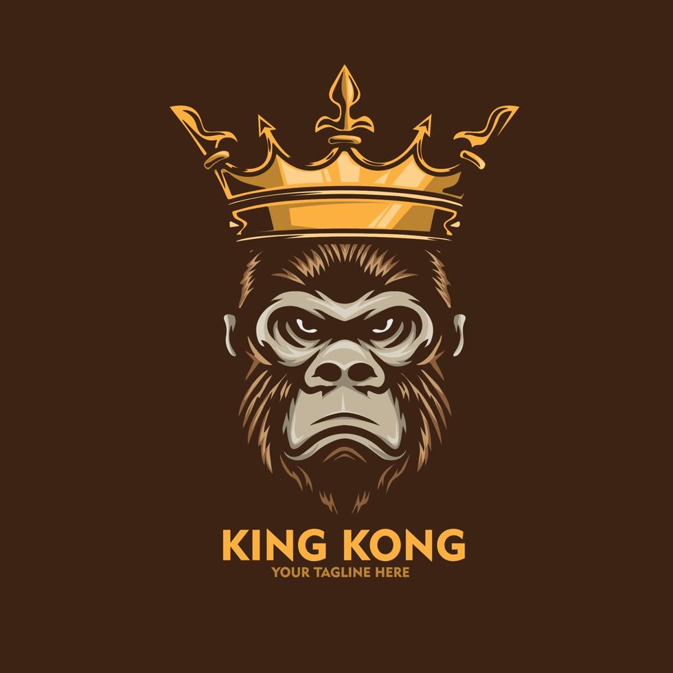 Rey kong mascota logo vector ilustración