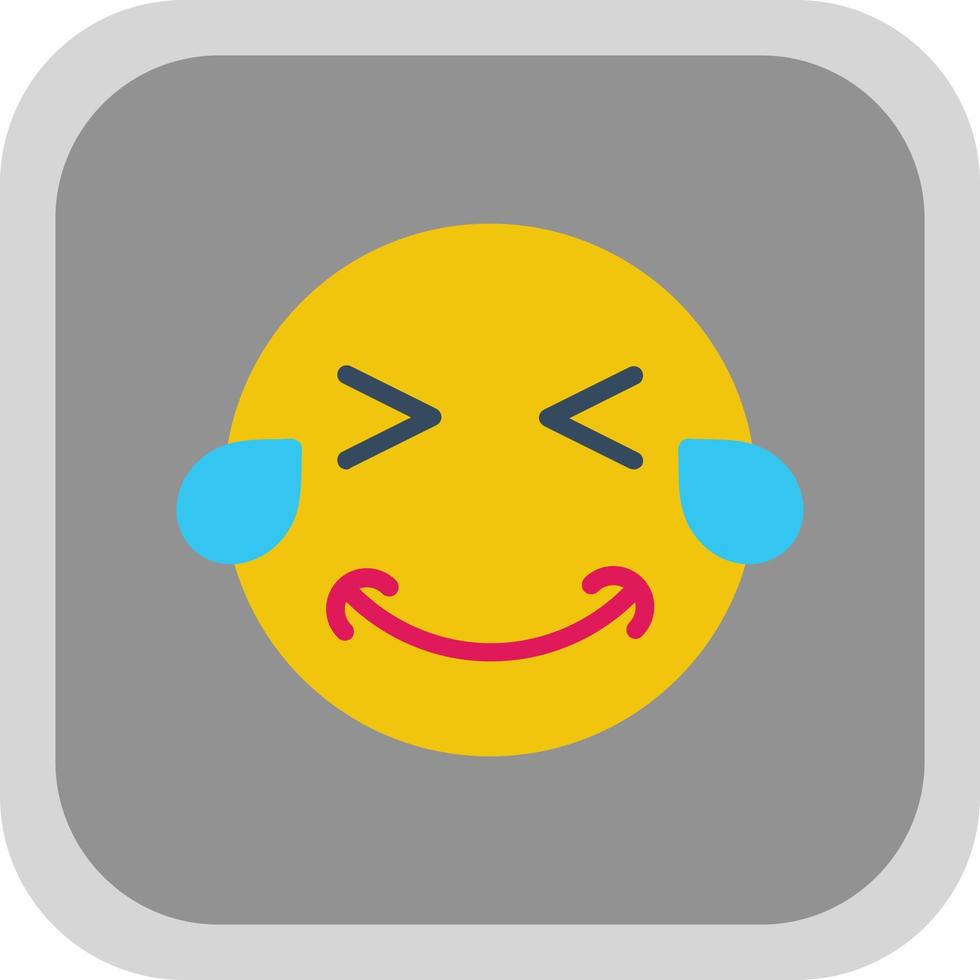 Grin Squint Tears Vector Icon Design