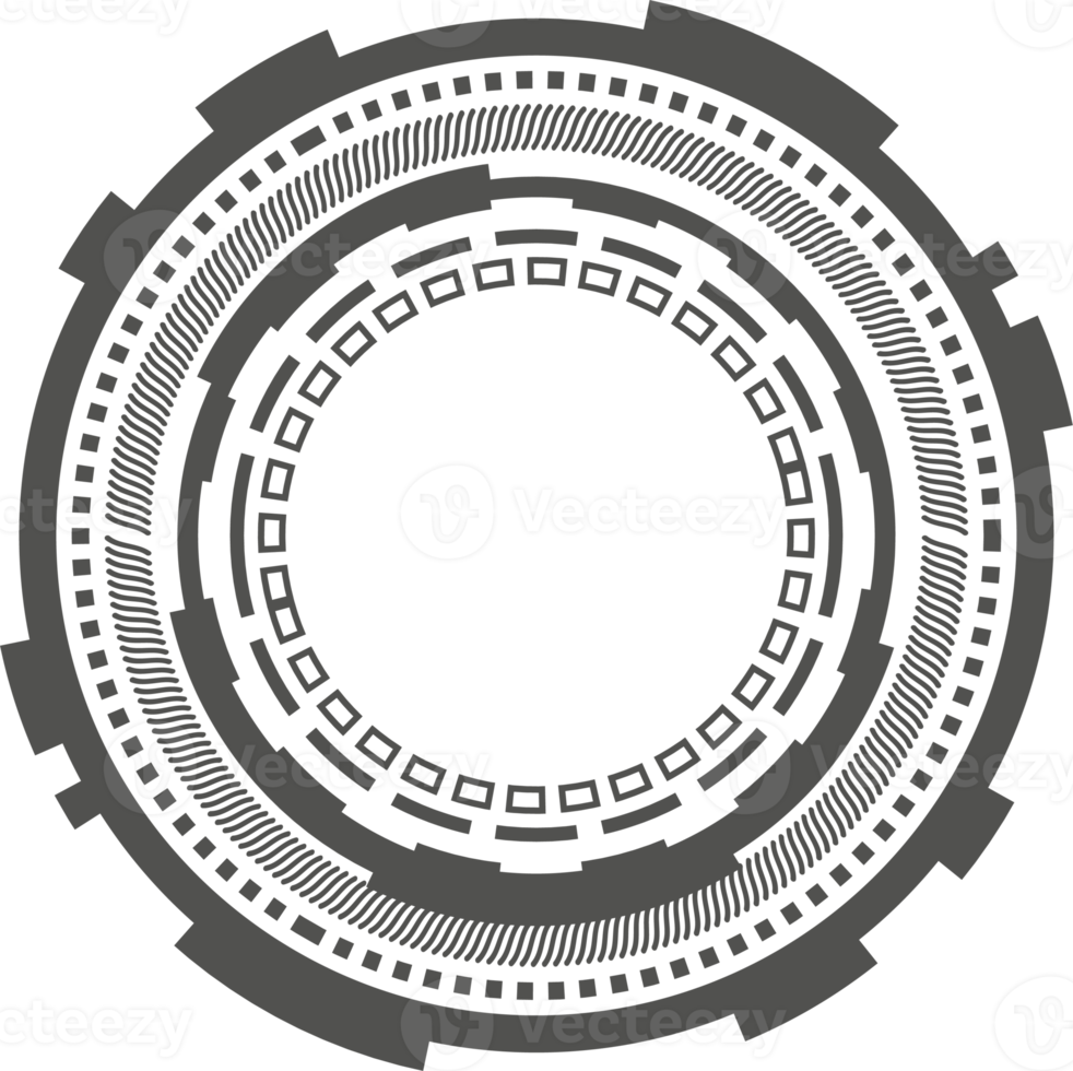 hud futuristisch Element. abstrakt optisch Ziel. Kreis geometrisch Formen zum virtuell Schnittstelle und Spiele. Kamera Sucher zum Scharfschütze Waffe png