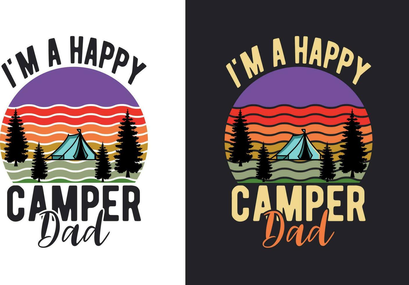 creativo retro Clásico cámping t camisa diseño gratis descargar, cámping elementos gratis descargar vector