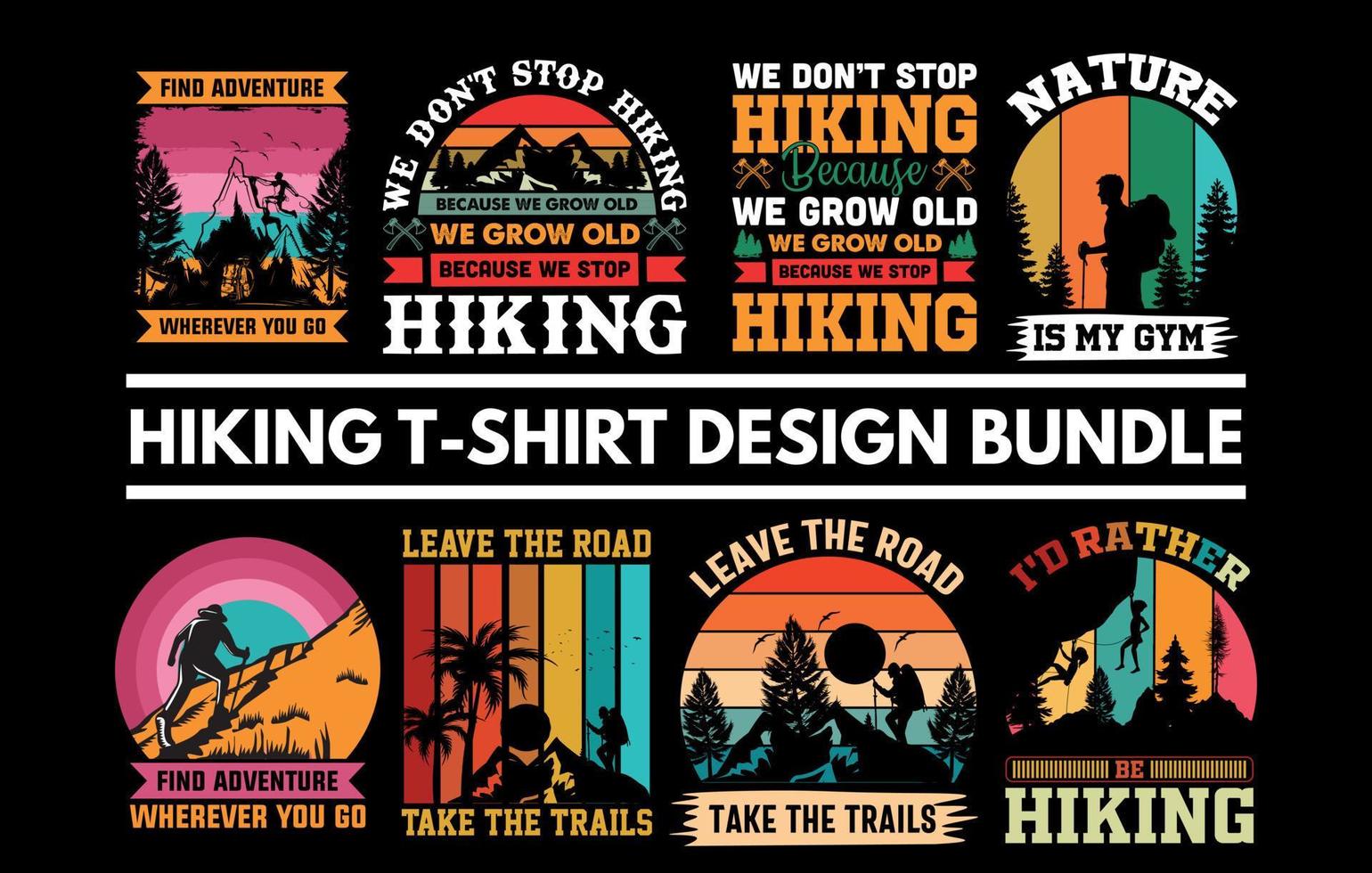 Retro vintage hiking design png eps vector