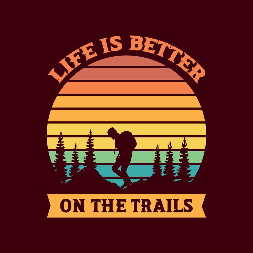 Retro vintage hiking design png eps vector