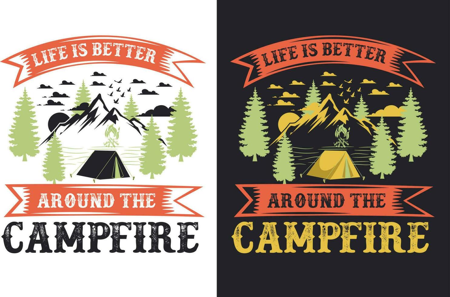 Camping T Shirt Design Bundle T-shirt Design For Camping Lover vector