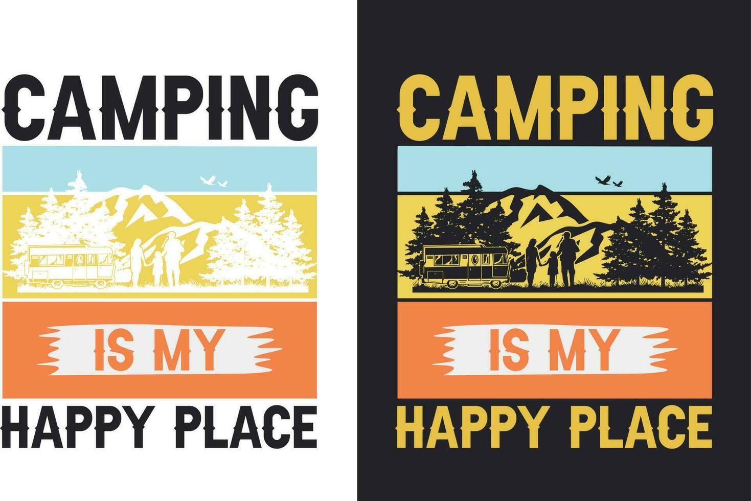 Camping T Shirt Design Bundle T-shirt Design For Camping Lover vector