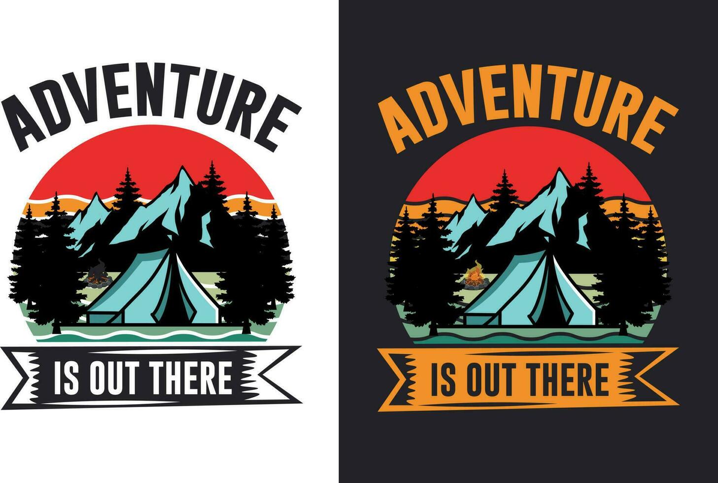 Creative retro vintage camping t shirt design free download, camping eliments free download vector