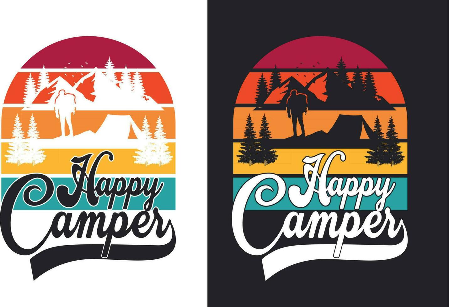 Creative retro vintage camping t shirt design free download, camping eliments free download vector