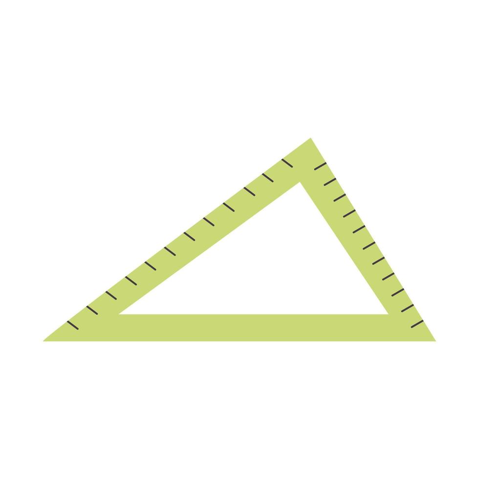 Triangle ruler isolated on white background. Measurement and drawing tool. Tilt angle meter. vector