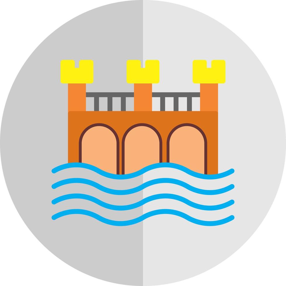 Water Bridge Vector Icon Design