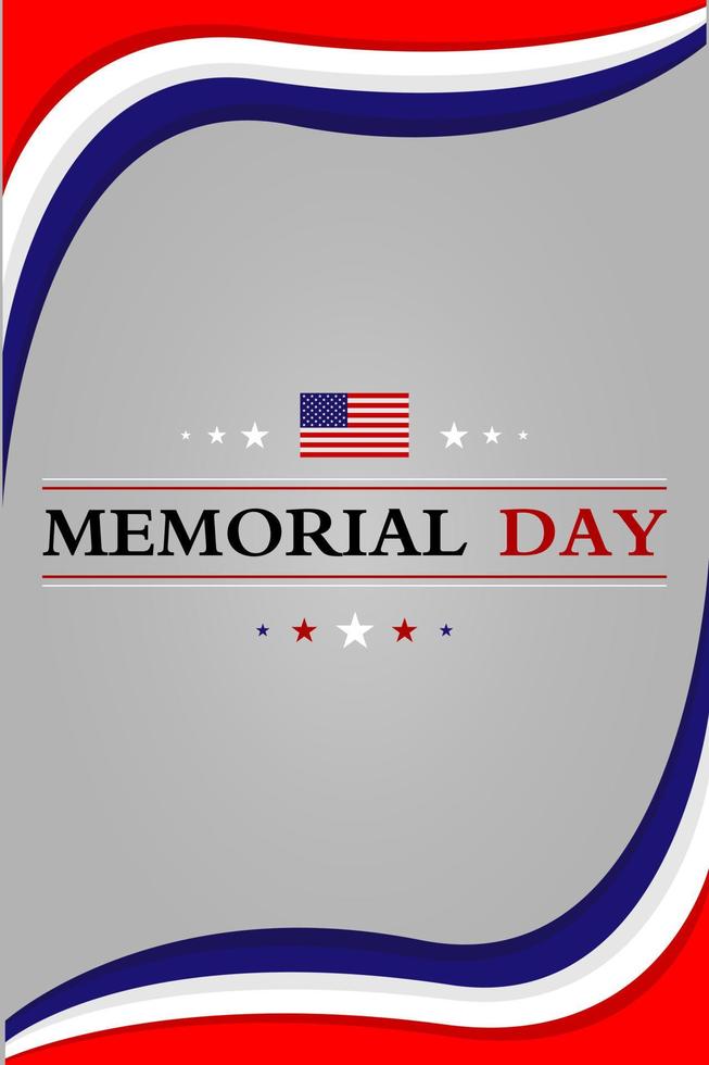 Memorial day background template. Vector illustration.