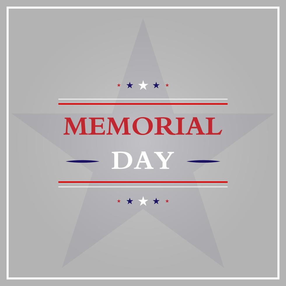 Memorial day background template. Vector illustration.