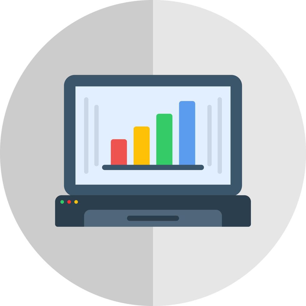 Online Bar Chart Vector Icon Design