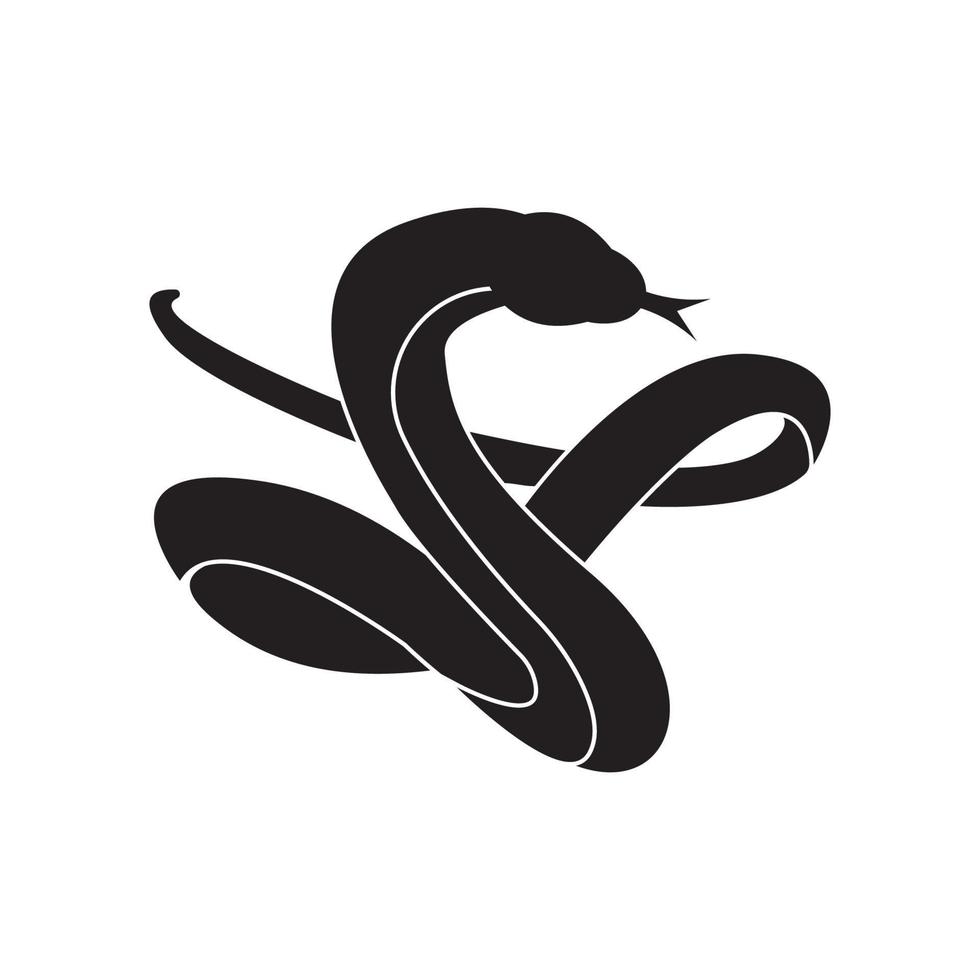 Snake logo vector icon illustration on flat design