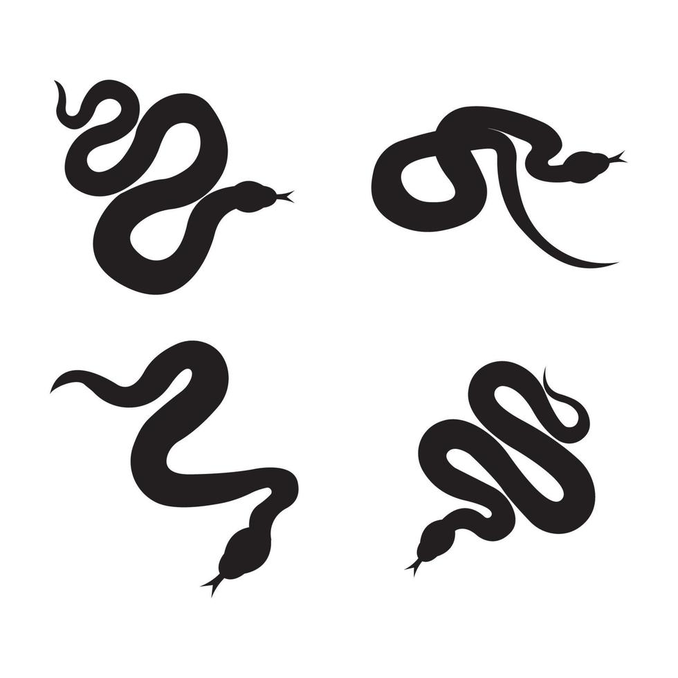 serpiente logo vector icono ilustración en plano diseño