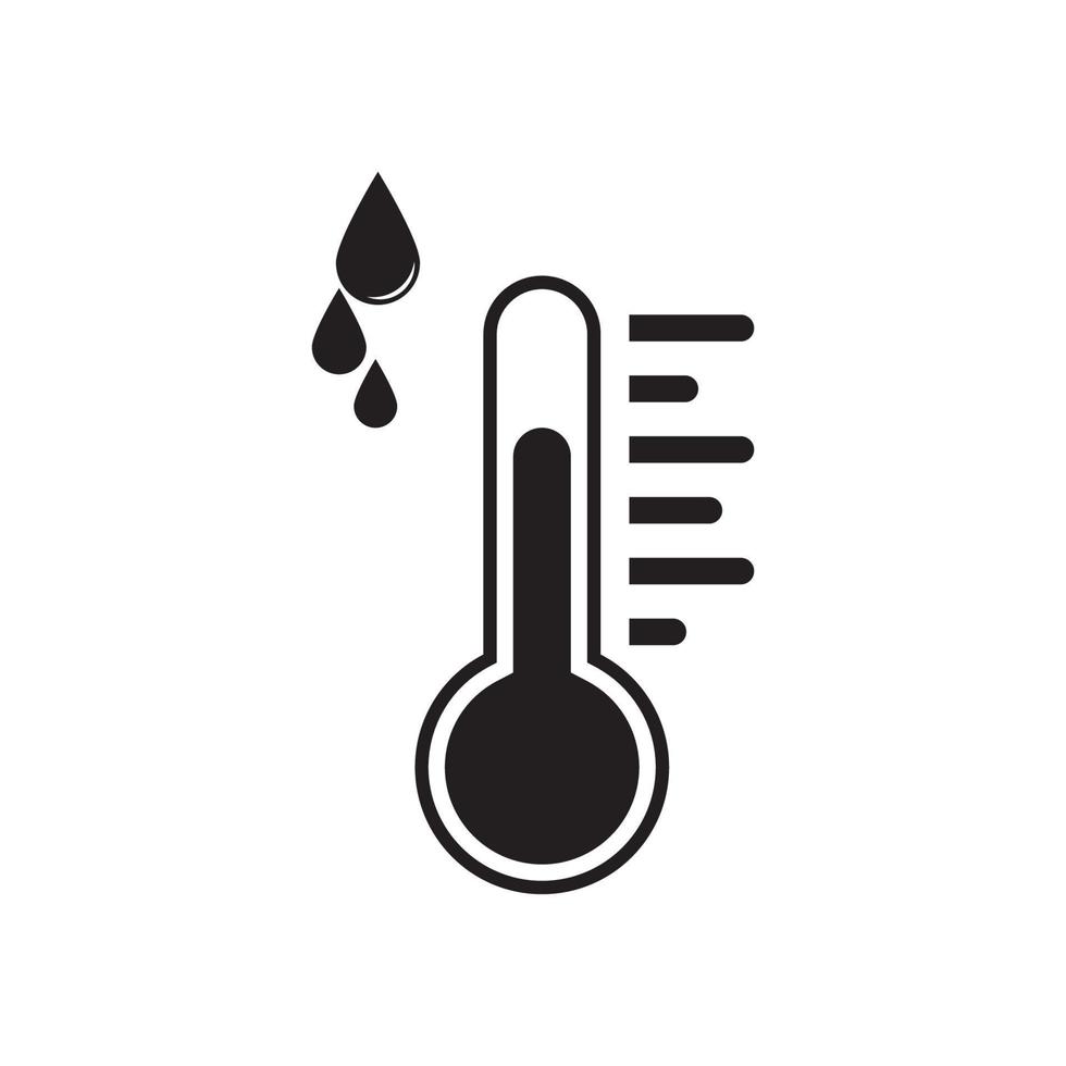 Thermometers icon with different zones. Vector image isolated on white background