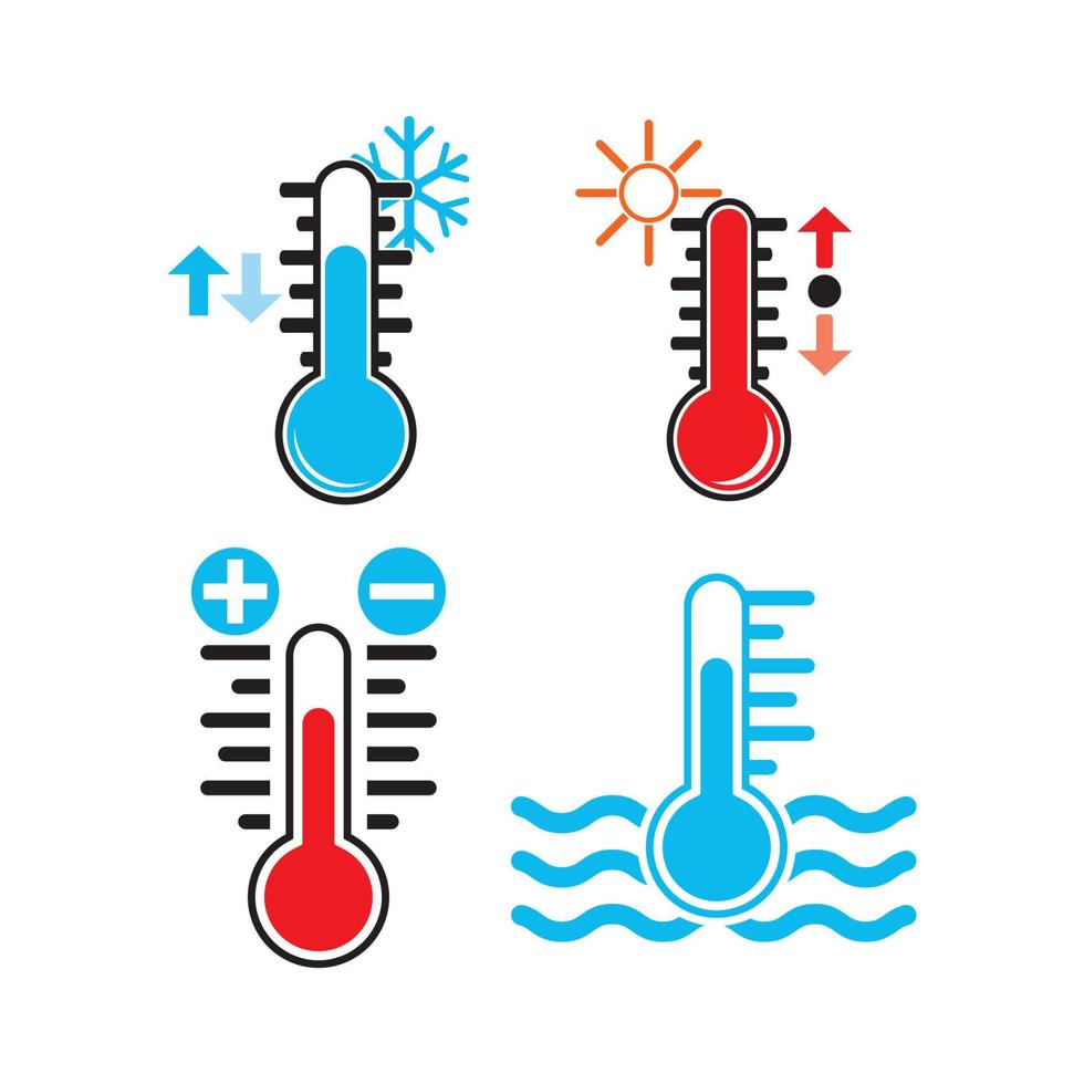 termómetros icono con diferente zonas vector imagen aislado en blanco antecedentes