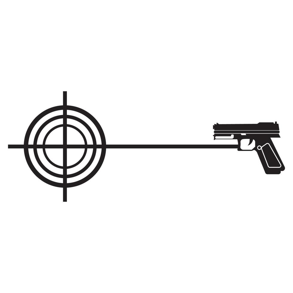 pistola objetivo icono vector ilustración modelo diseño