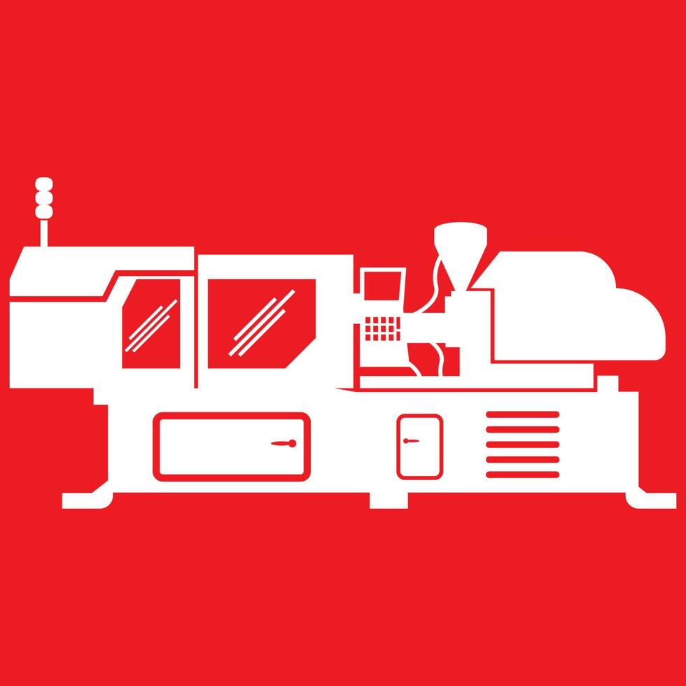 electric or hydraulic injection molding machine icon. vector illustration design.