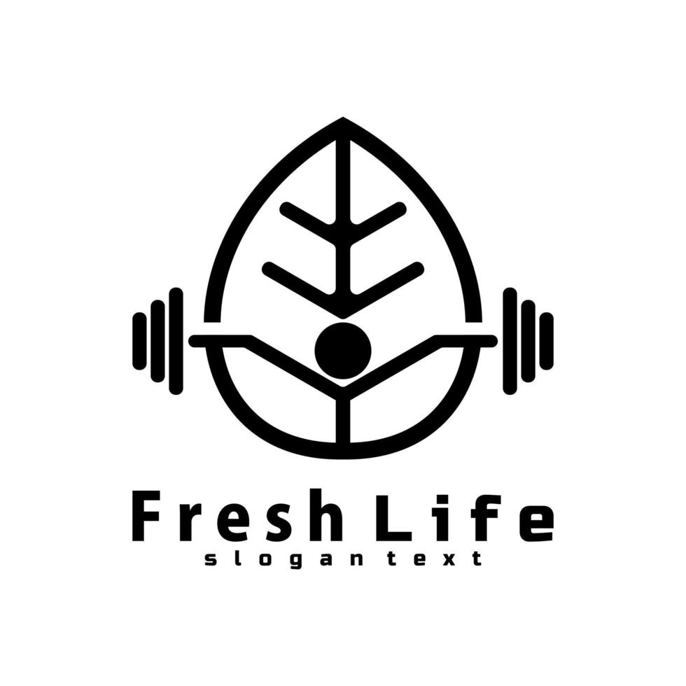 fresh life fitness logo vector