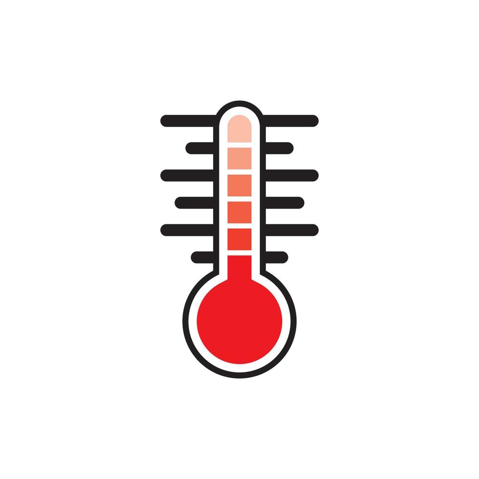 Thermometers icon with different zones. Vector image isolated on white background