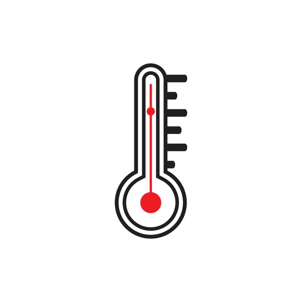 Thermometers icon with different zones. Vector image isolated on white background