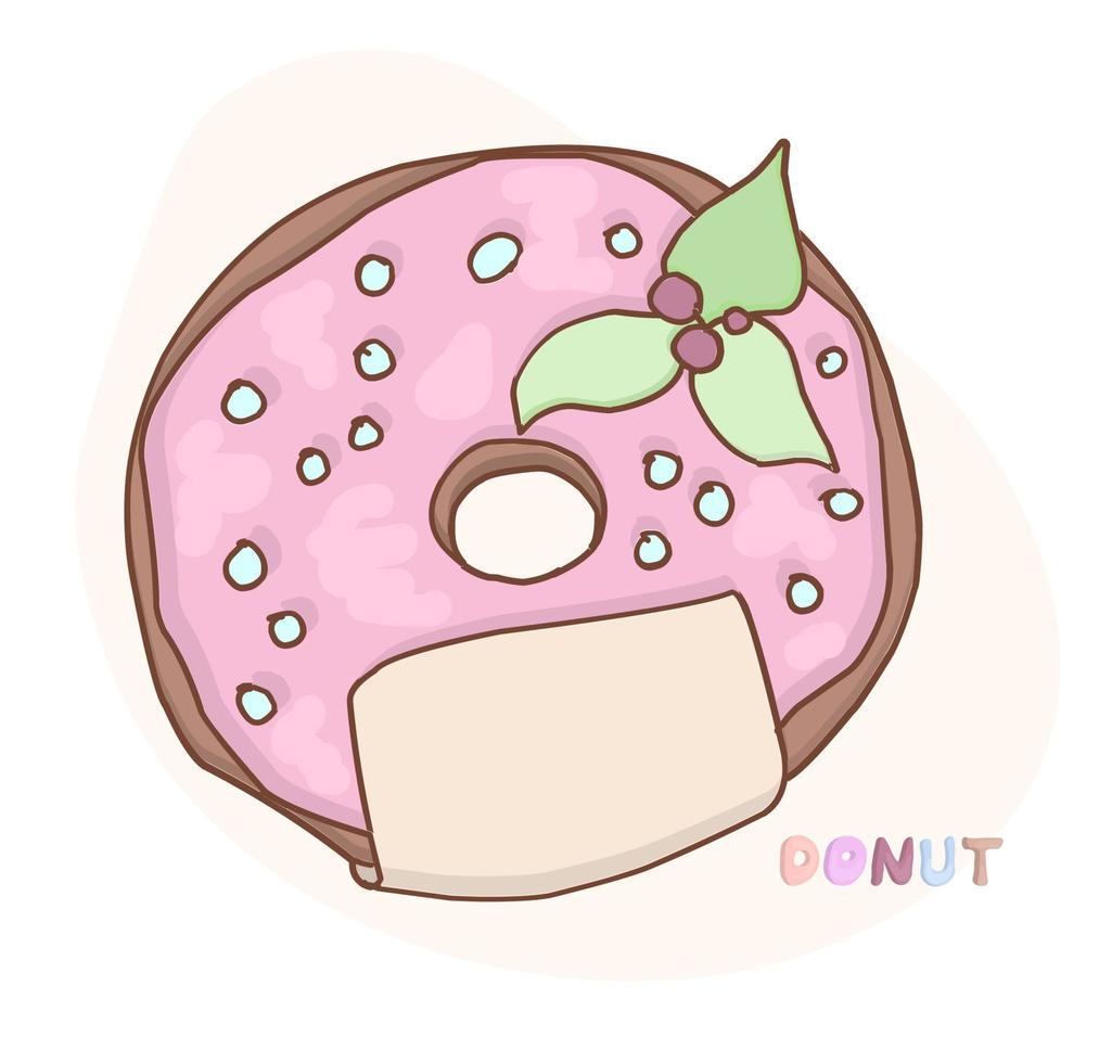 nacional rosquilla dia.esmaltado dulce rosquilla. dibujar gracioso americano kawaii tradicional dulce rosquilla vector ilustración. americano tradicional alimento, cocinando, menú concepto. garabatear en dibujos animados estilo.