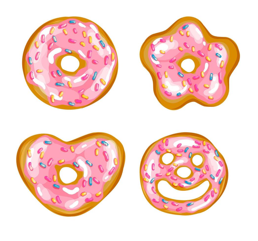 NATIONAL DONUT DAY.glazed sweet donut. Draw funny american kawaii traditional sweet donut vector illustration. American traditional food, cooking, menu concept. Doodle in cartoon style.