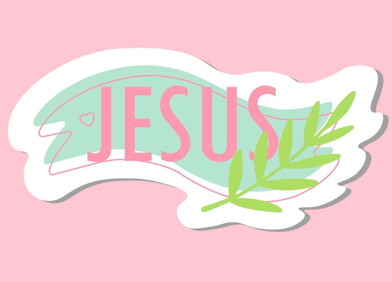 Christian sticker. Jesus sticker. Easter illustration.Palm Sunday vector