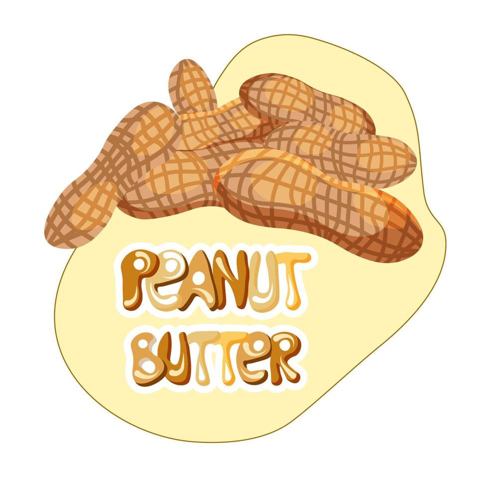 Peanut butter logo. Peanut vector illustration.