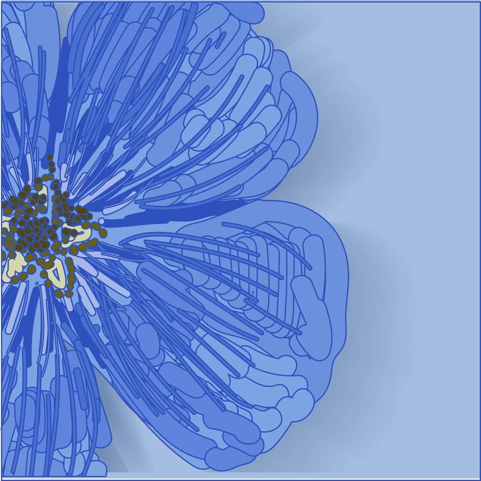 Vector template for creating postcards, advertisements and invitations. Just paste the text. instagram format .Flower blue macro.