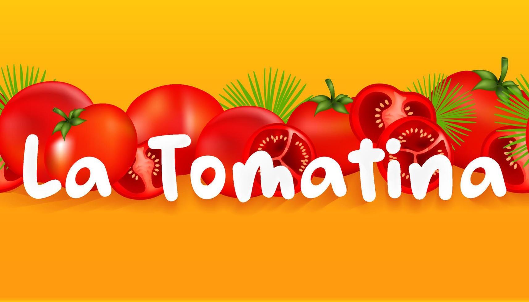 La Tomatina festival banner. La Tomatina in Spain. tomato fight. tomato battle vector