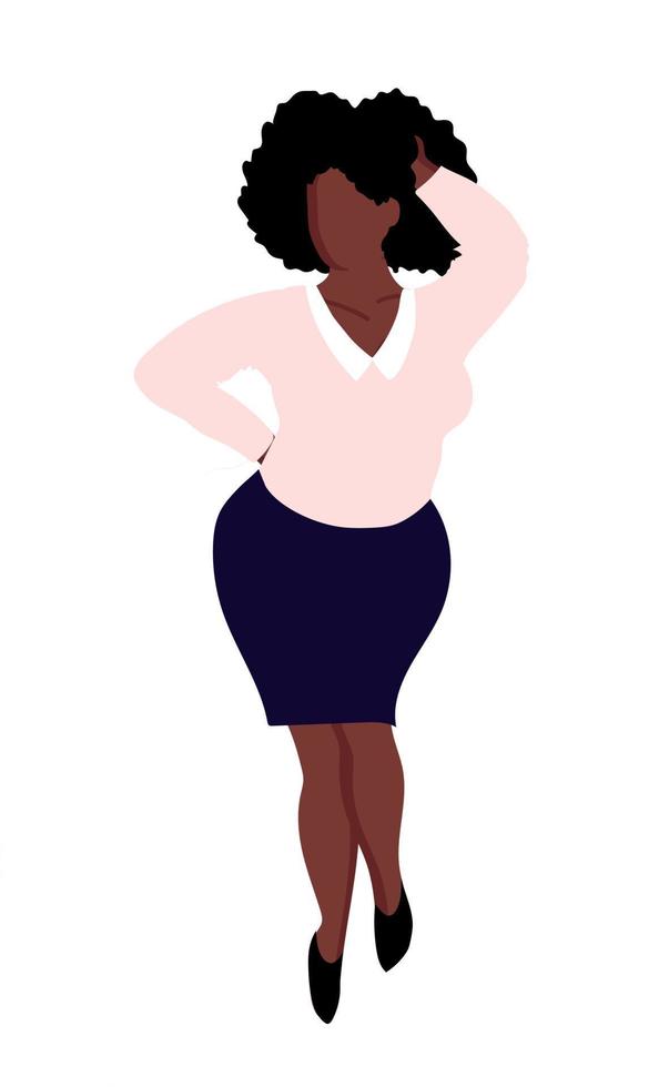 negro mujer en un negocio traje. mujer de negocios. negocio dama. negocio mujer. hombre aislado en blanco antecedentes. africano americano. vector