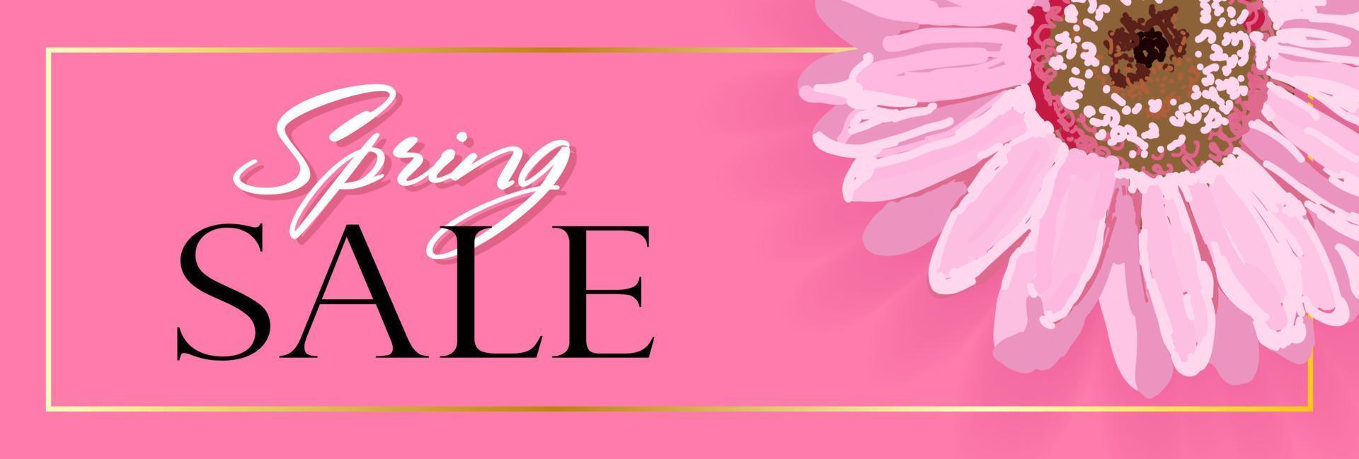 Spring Sale Horizontal Banner, header for website, online store. Sale Poster, Sale Flyer, Sale Vector. discount vector