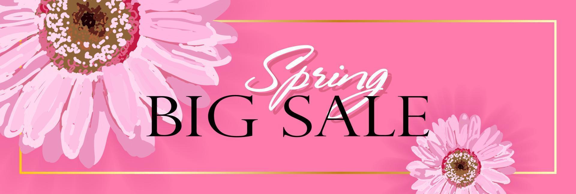 Spring Sale Horizontal Banner, header for website, online store. Sale Poster, Sale Flyer, Sale Vector. discount vector
