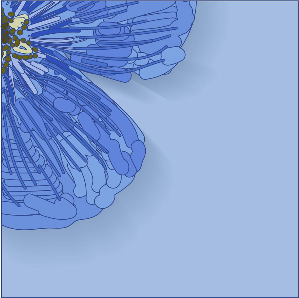 vector modelo para creando postales, anuncios y invitaciones sólo pegar el texto. instagram formato .flor azul macro.