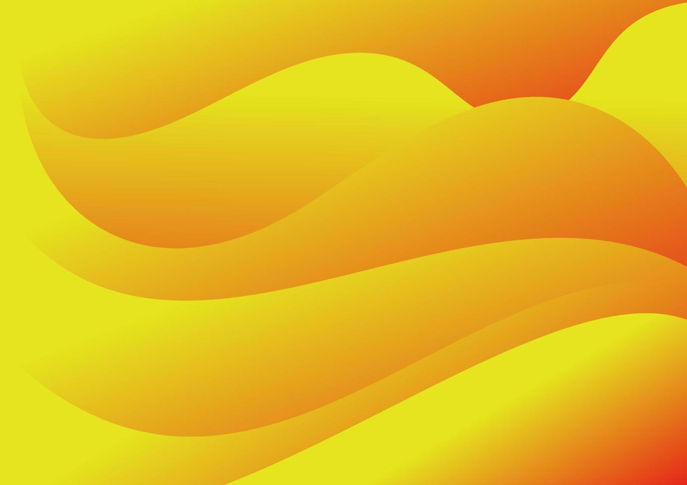 Orange waves on a yellow background vector