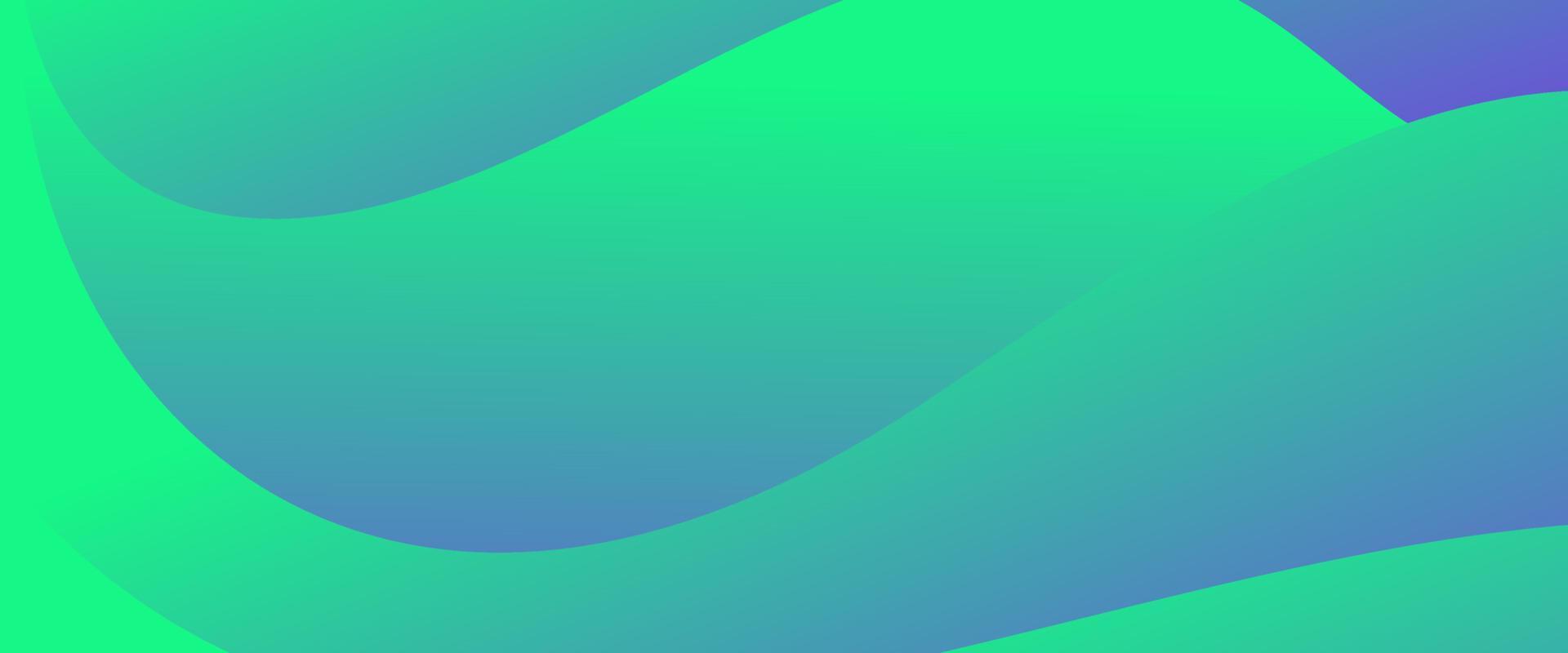 abstract fluid wave on gradient green and blue background vector